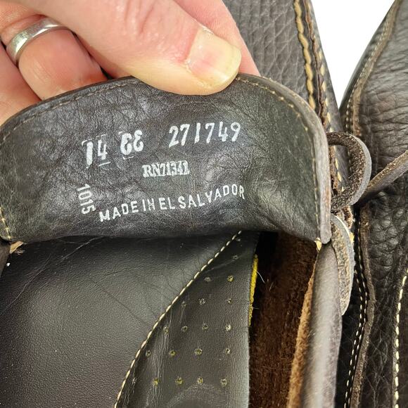 LL‎ Bean Moccasins Boat Deck Shoes Mens 14ee Dark Brown Classic Leather Loafers main image 7